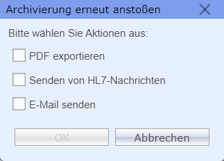 Mögliche Archivierungsaktionen